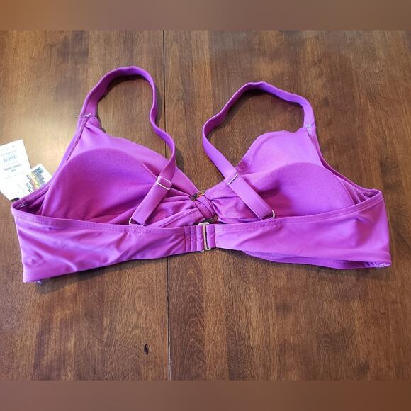 Time and Tru NWT swim suit magenta and floral removable pads mid rise bikini 3X - Picture 4 of 14
